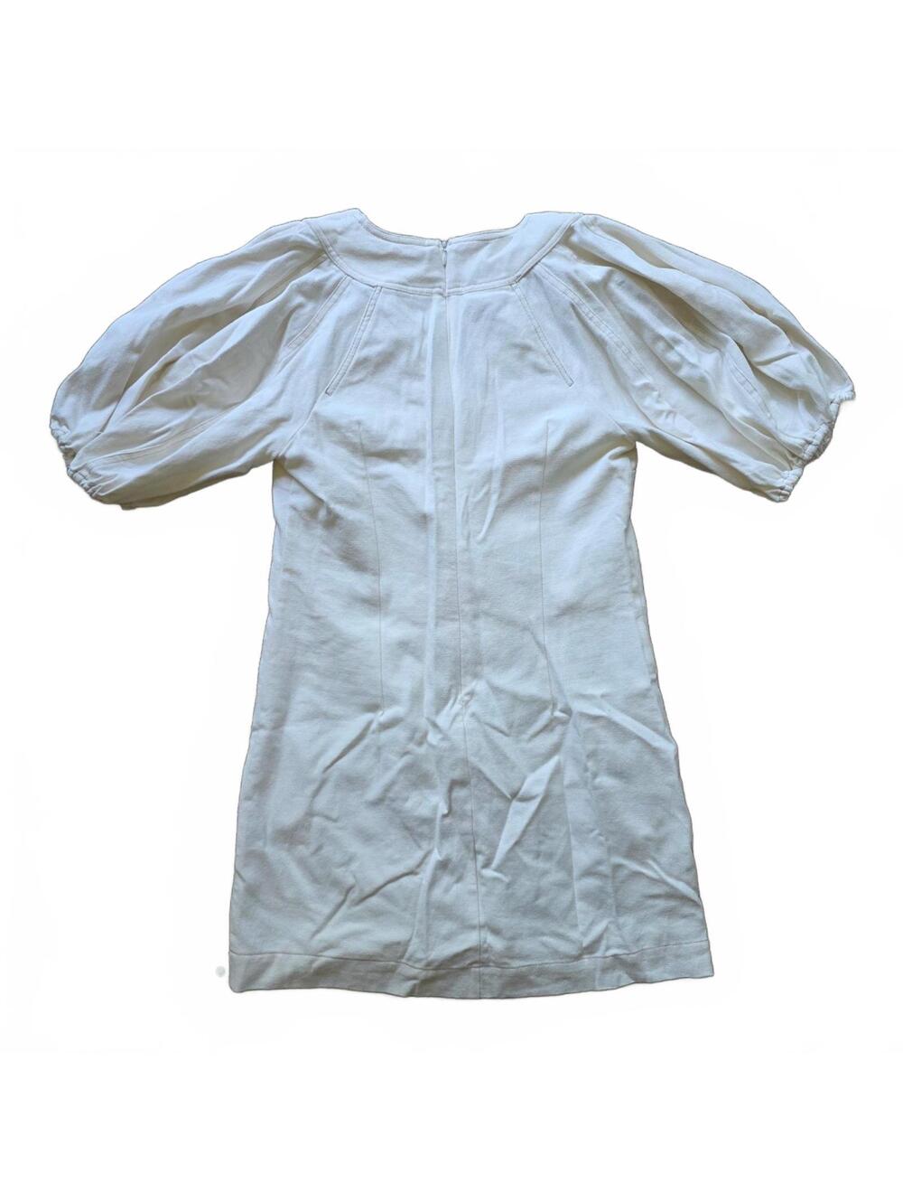English Factory Women’s Small Cream Laced Up Puffed Sleeve Mini Dress - Picture 2 of 3